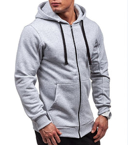 Solid Color Fleece Zipper Velvet Hoodie