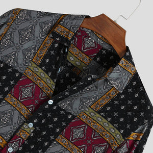 Summer Retro Vintage Ethnic Printed Shirt