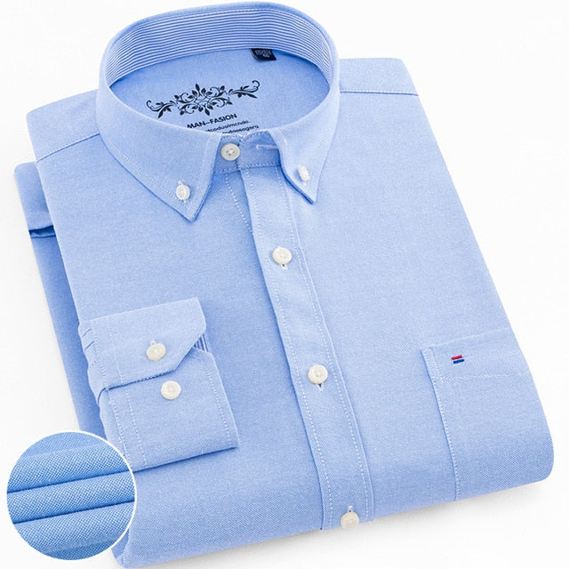 Solid Oxford Long Sleeve Dress Shirt