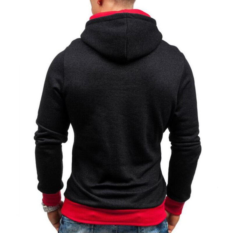 Fashion Solid Color Diagonal Zipper Hoodie