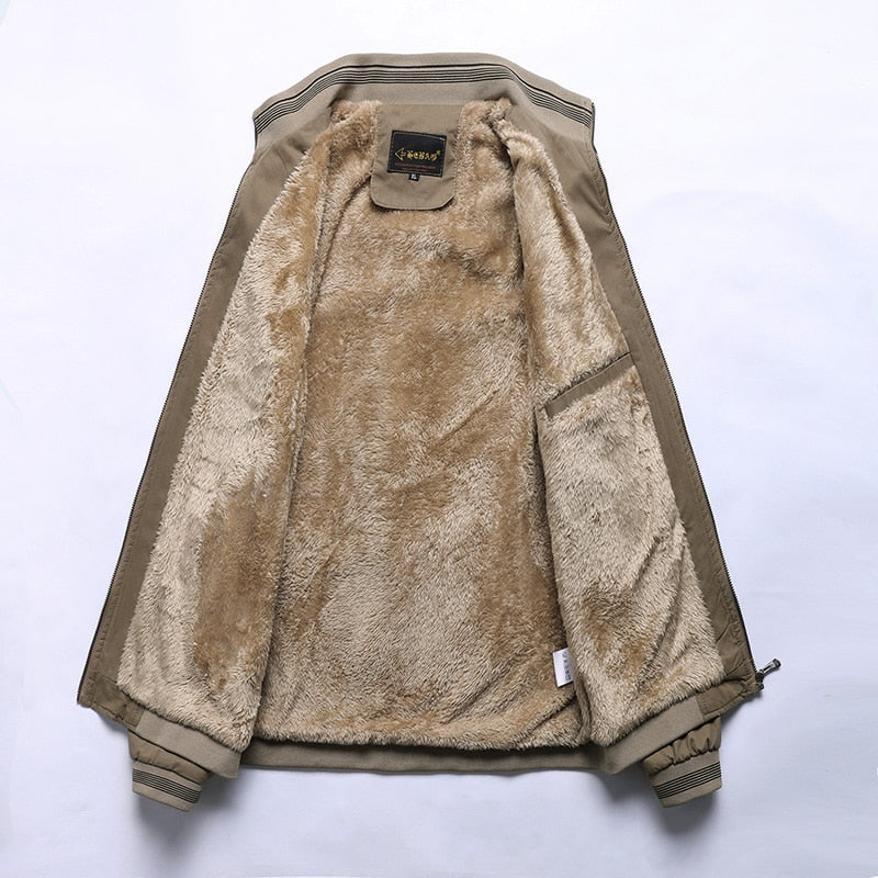 Autumn Winter Warm Cotton Solid Vintage Jacket