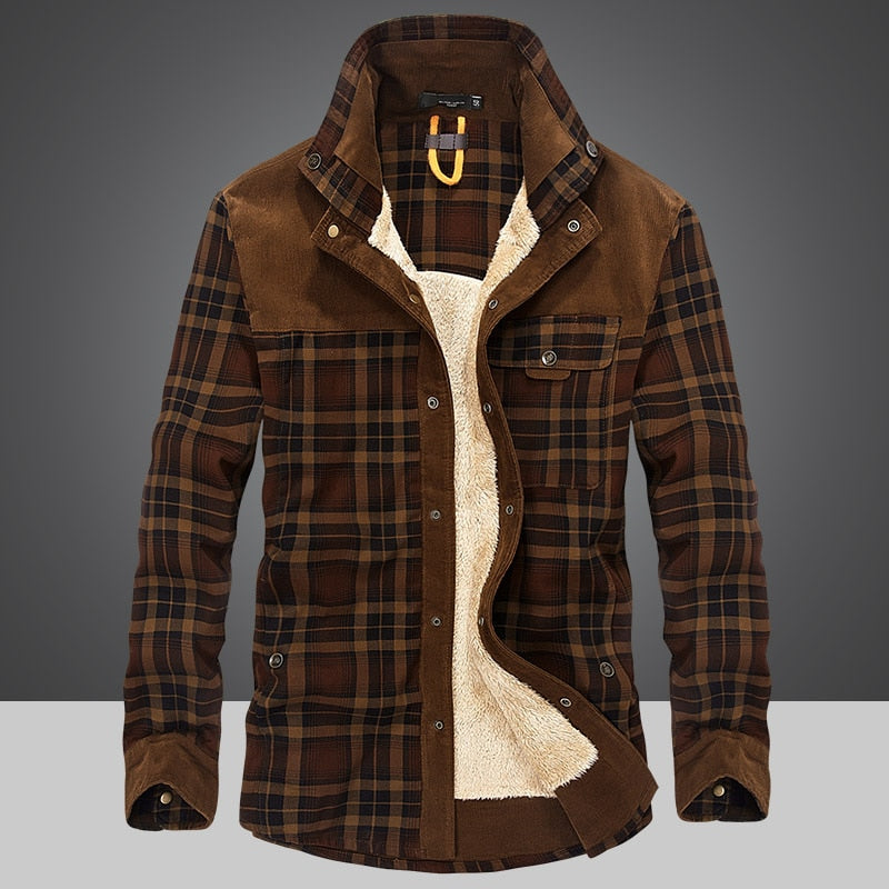 Winter Plaid Warm Fleece Scottish Jacket