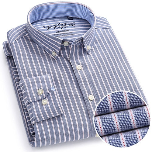 Fashion Solid Oxford Long Sleeve Shirt