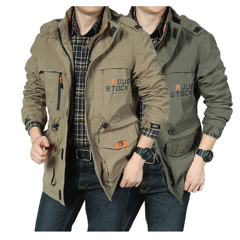 Casual Outwear Hooded Cargo Bomber Jacket