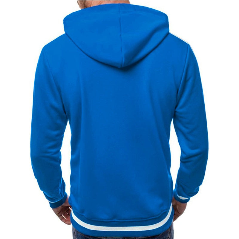 Casual Zipper Long Sleeve Solid Hoodie