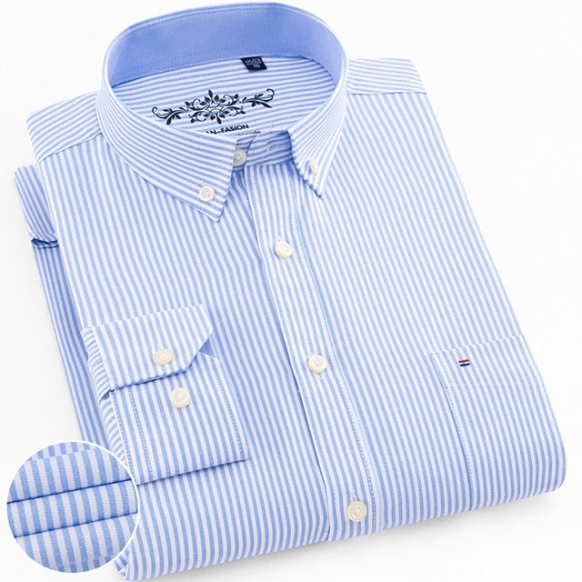 Solid Oxford Long Sleeve Dress Shirt