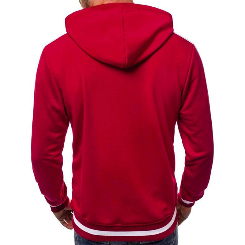 Casual Zipper Long Sleeve Solid Hoodie