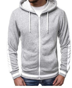 Casual Zipper Long Sleeve Solid Hoodie