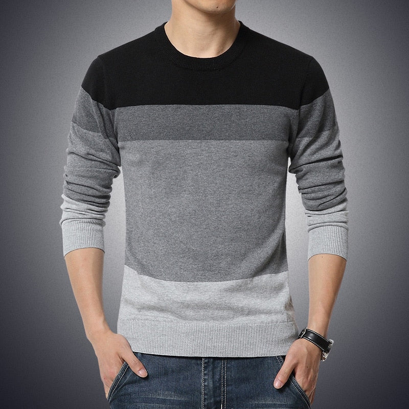 Casual Striped Slim Fit O-Neck Sweater