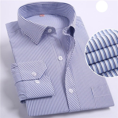 Business Striped Long Sleeve Dress Shirt