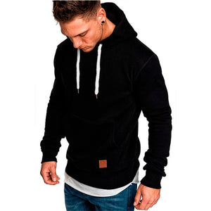 Solid Casual Front Kangaroo Pocket Hoodie