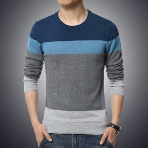 Casual Striped Slim Fit O-Neck Sweater