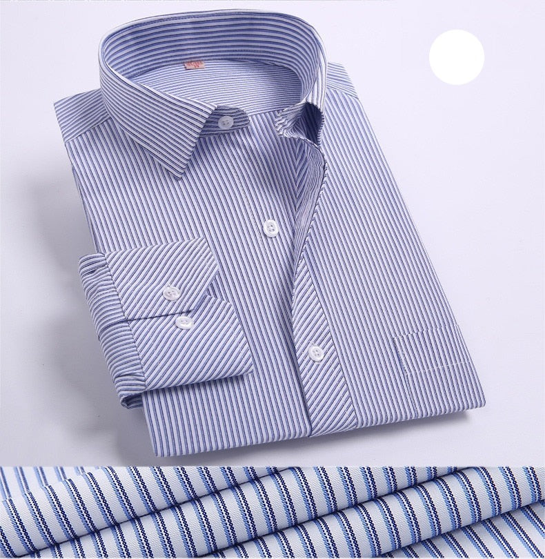 Business Striped Long Sleeve Dress Shirt