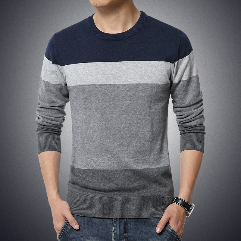 Casual Striped Slim Fit O-Neck Sweater