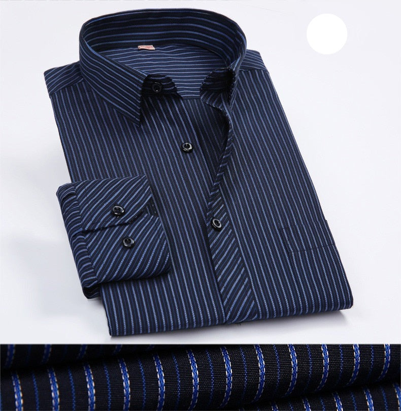 Business Striped Long Sleeve Dress Shirt