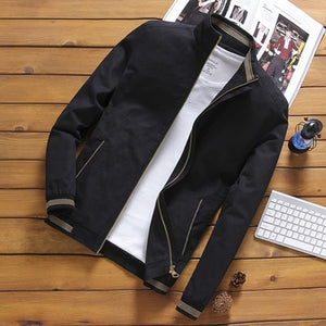 Casual Solid Stand Collar Bomber Jacket