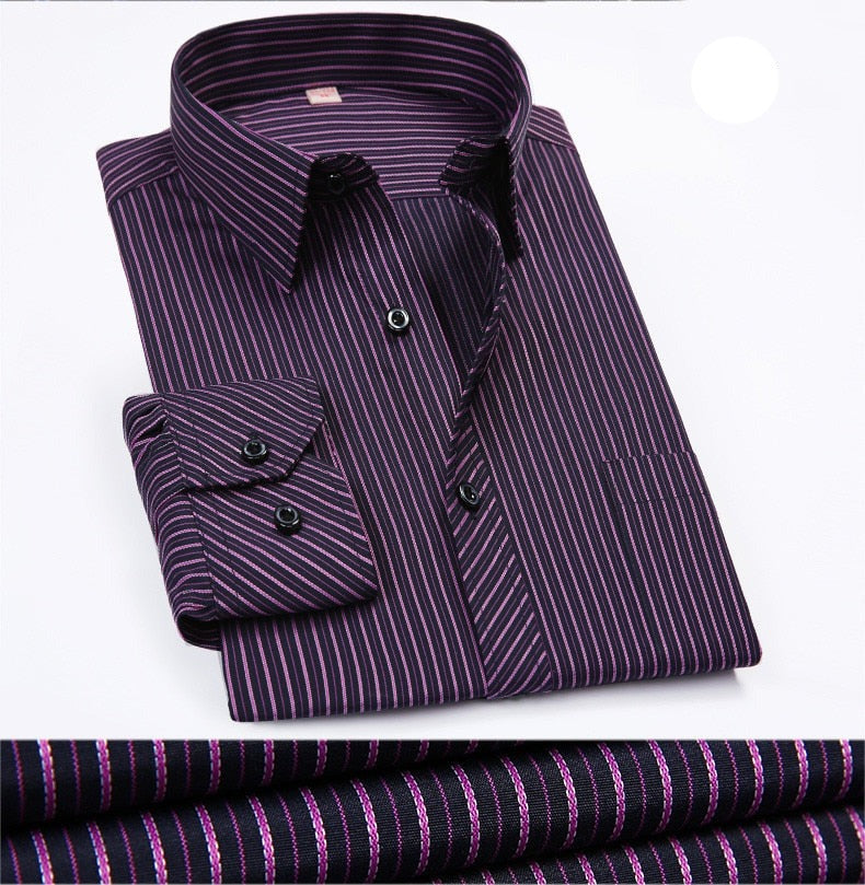 Business Striped Long Sleeve Dress Shirt