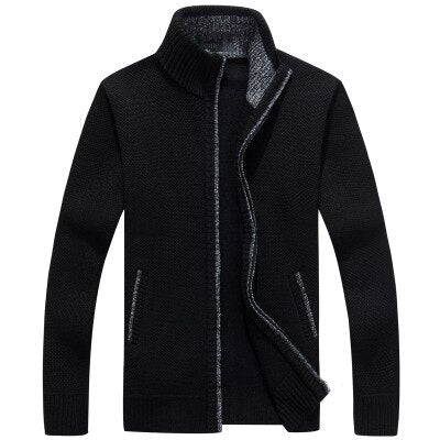 Casual Autumn Winter Zipper Knitted Cardigan