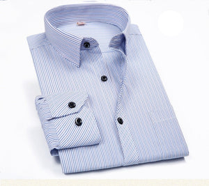 Business Striped Long Sleeve Dress Shirt