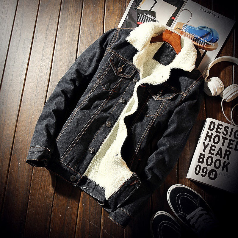 Winter Denim Warm Cowboy Jeans Jacket