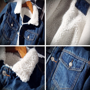 Winter Denim Warm Cowboy Jeans Jacket