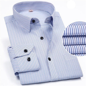 Business Striped Long Sleeve Dress Shirt