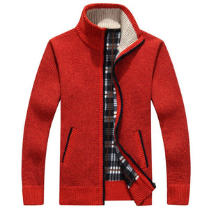 Casual Autumn Winter Zipper Knitted Cardigan