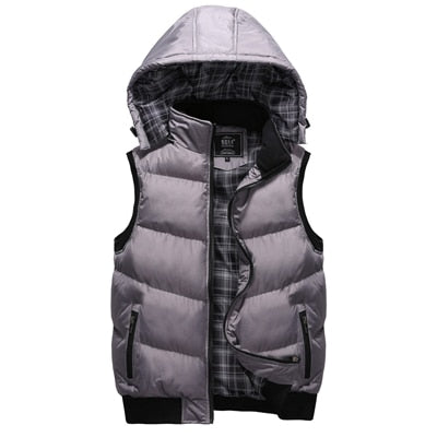 Spring Winter Sleeveless Thicken Hooded Vest