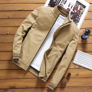 Casual Solid Stand Collar Bomber Jacket