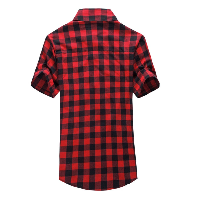 Summer Casual Short Sleeved Plaid Shirt