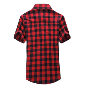 Summer Casual Short Sleeved Plaid Shirt