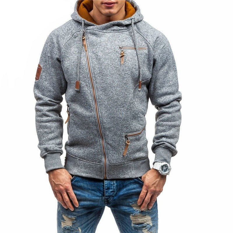 Casual Solid Zipper Long Sleeve Hoodie