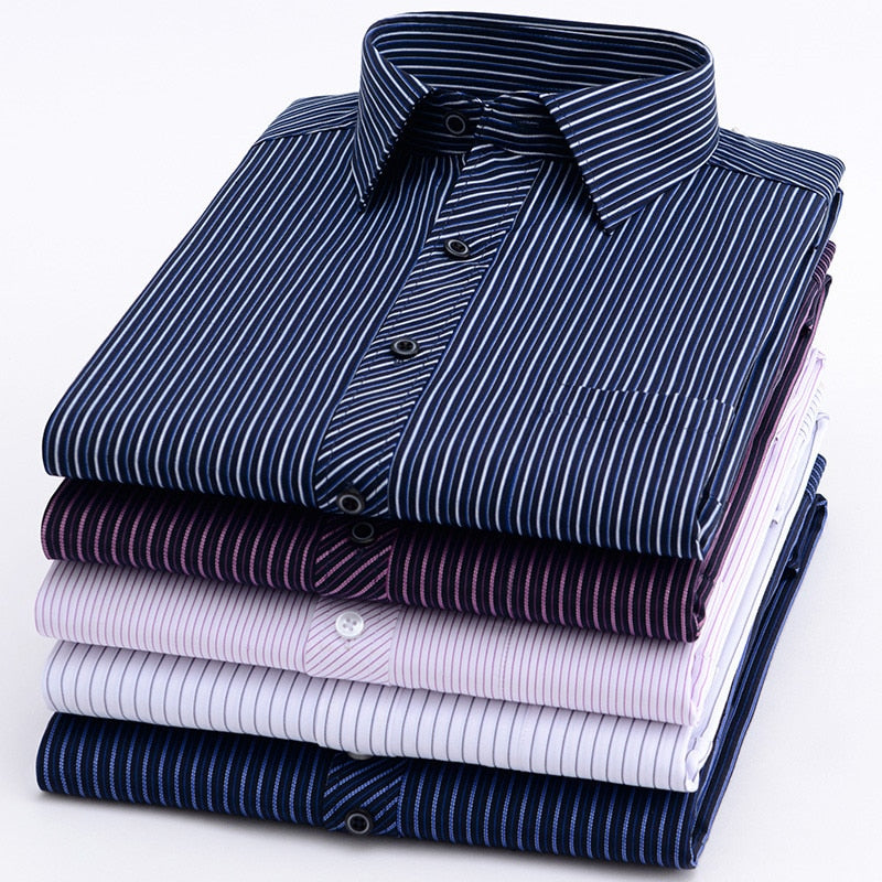 Business Striped Long Sleeve Dress Shirt