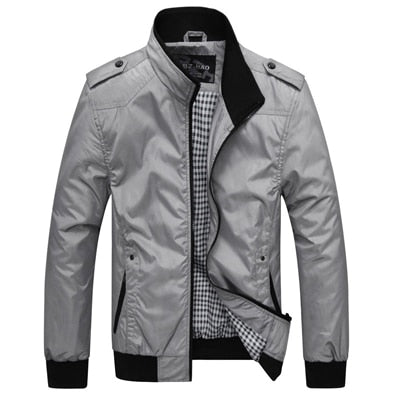 Spring Autumn Stand Collar Bomber Jacket