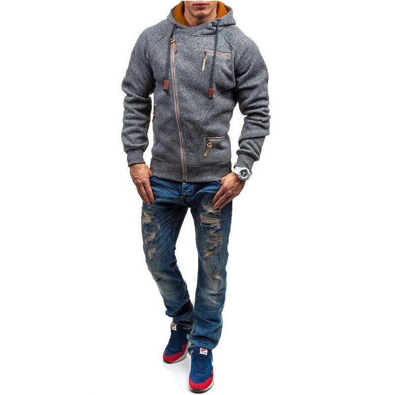 Casual Solid Zipper Long Sleeve Hoodie