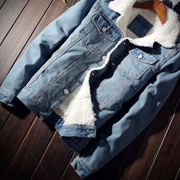 Winter Denim Warm Cowboy Jeans Jacket