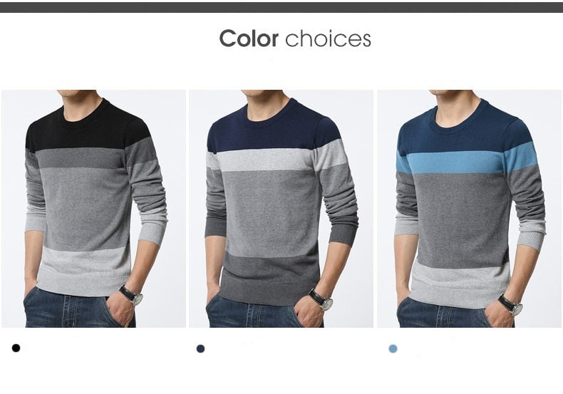 Casual Striped Slim Fit O-Neck Sweater