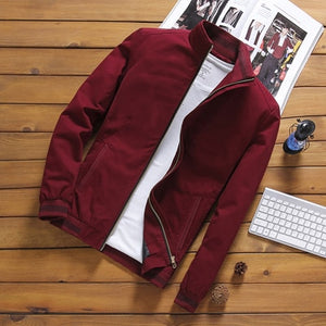 Casual Solid Stand Collar Bomber Jacket