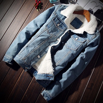 Winter Denim Warm Cowboy Jeans Jacket