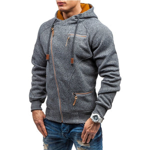 Casual Solid Zipper Long Sleeve Hoodie