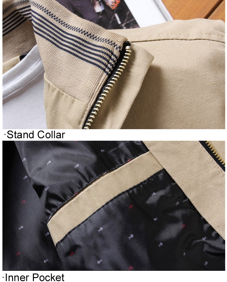 Casual Solid Stand Collar Bomber Jacket