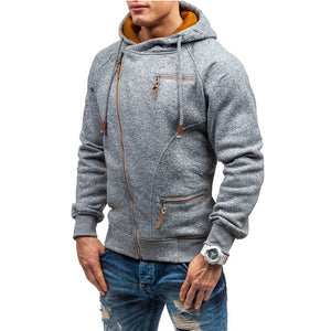 Casual Solid Zipper Long Sleeve Hoodie