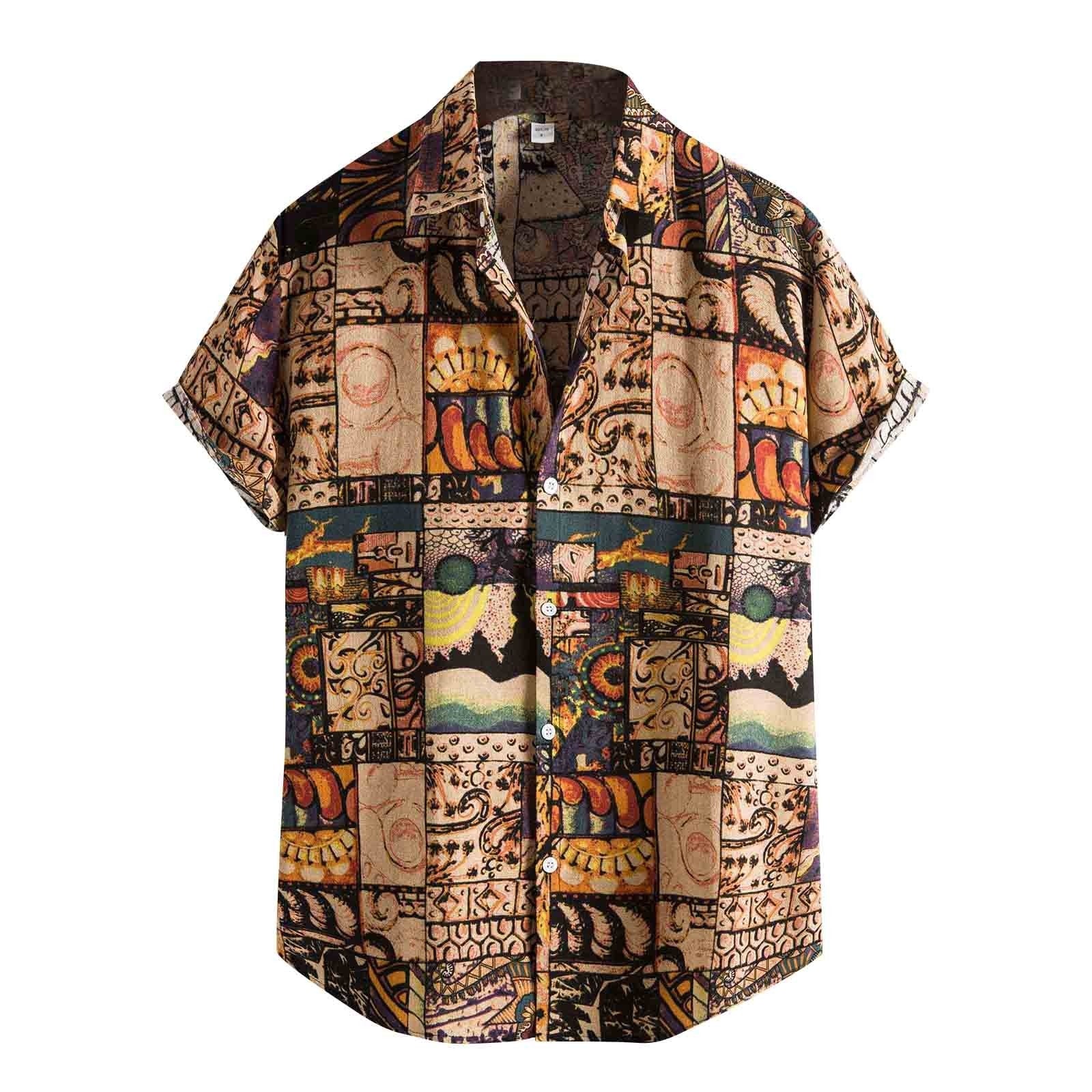 Summer Retro Vintage Ethnic Printed Shirt