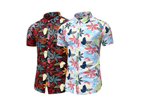 Summer Hawaiian Beach Flower Printed Shirts