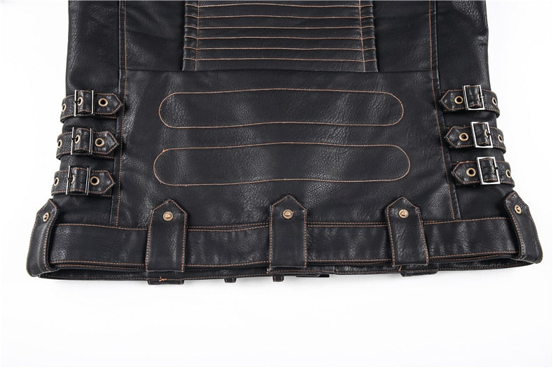 Leather Zipper Black Motorcycle Biker Jacket