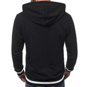 Casual Zipper Long Sleeve Solid Hoodie