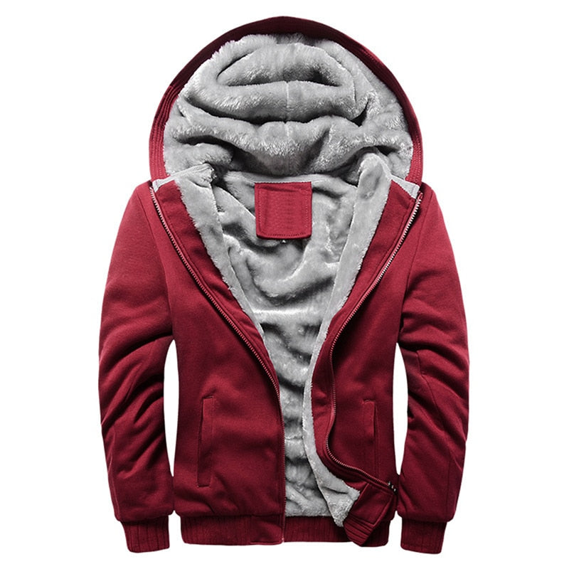 Fashion Autumn Winter Zipper Velvet Hoodie