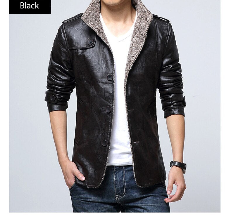 Warm Fleece Leather Suede Velvet Jacket