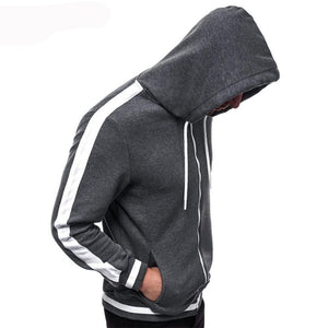 Casual Zipper Long Sleeve Solid Hoodie