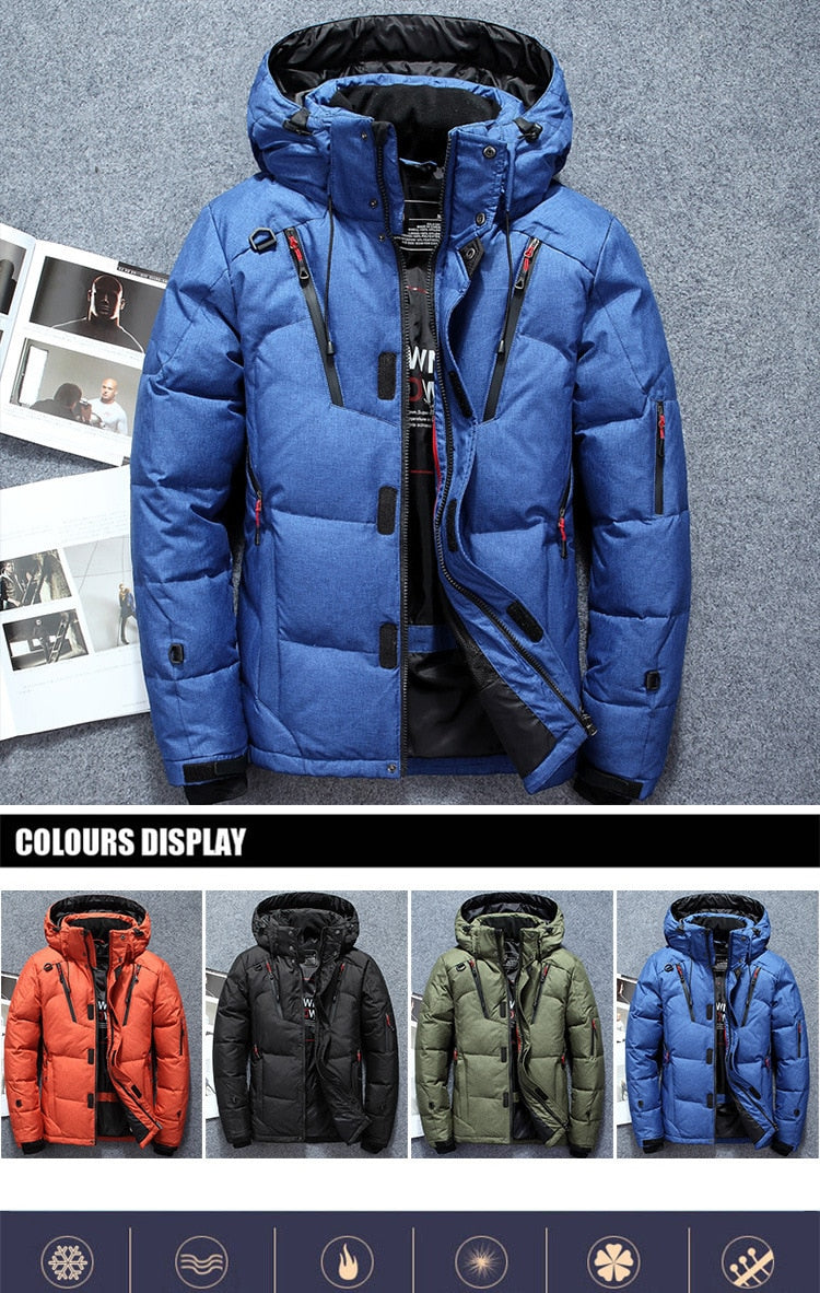 Winter Outdoor Duck Down Hooded Jacket